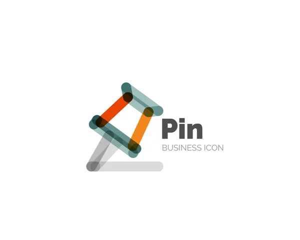 Pin logo desain minimal baris - Stok Vektor