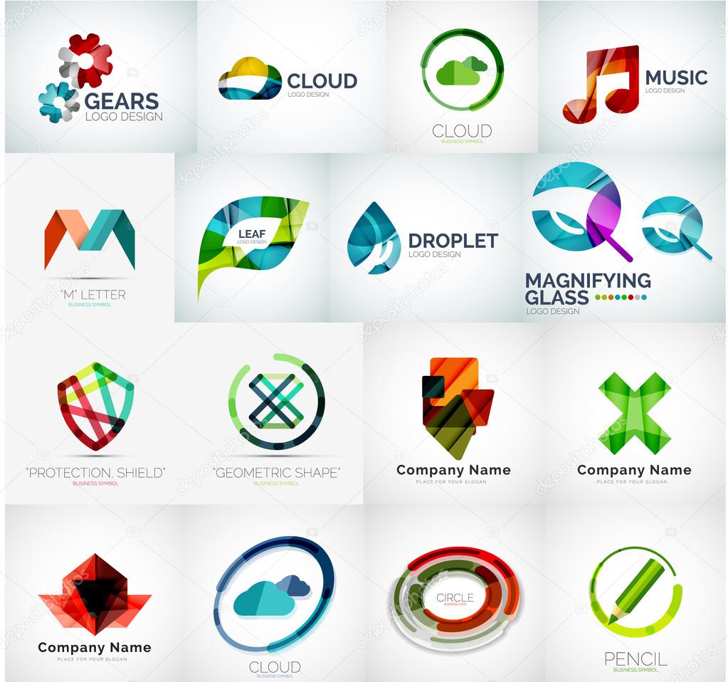 Abstract company logo vector collection - large set of business corporate logotypes