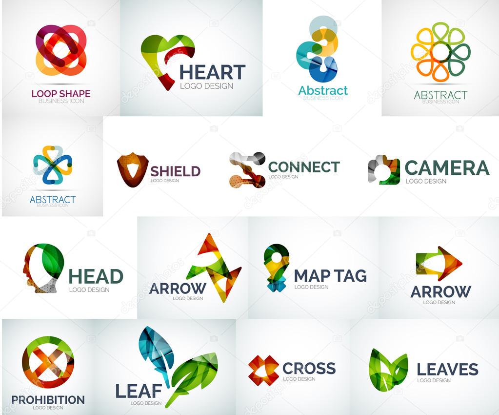 Abstract company logo vector collection - large set of business corporate logotypes