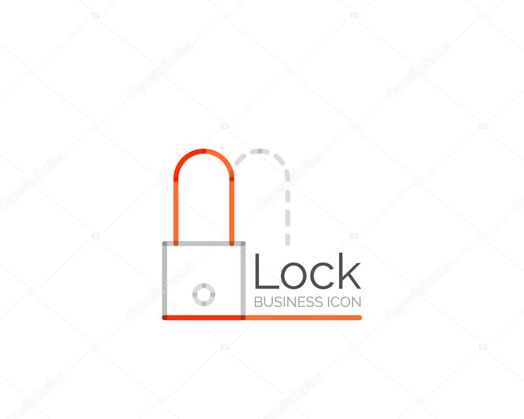 Line minimal design logo lock