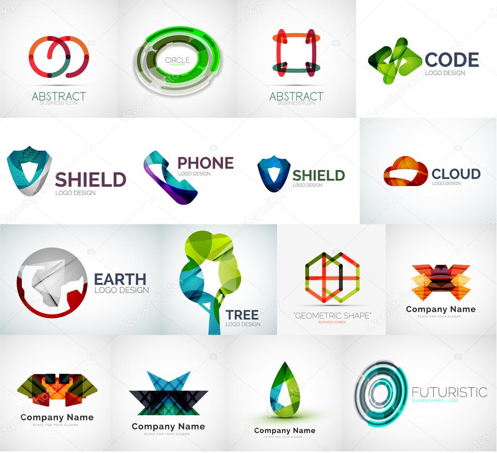 Abstract company logo vector collection - modern various business corporate logotypes