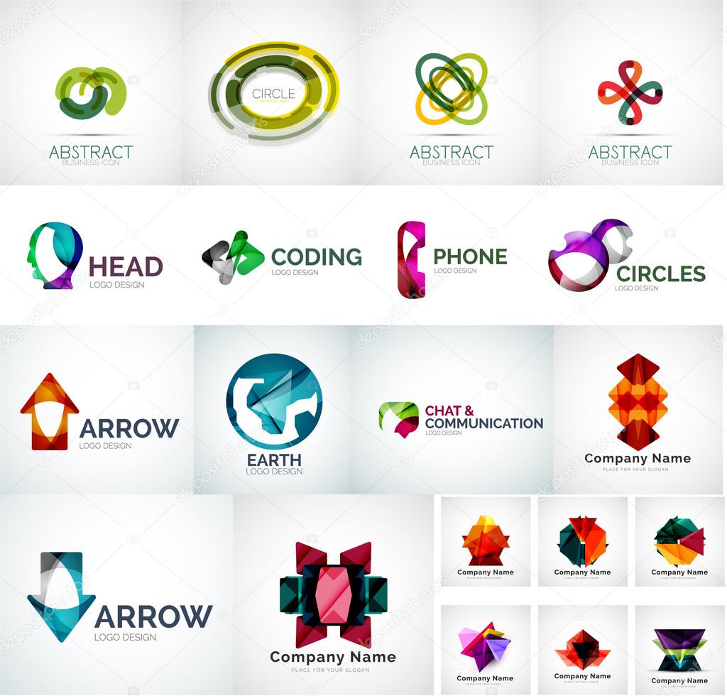 Abstract company logo vector collection - modern various business corporate logotypes
