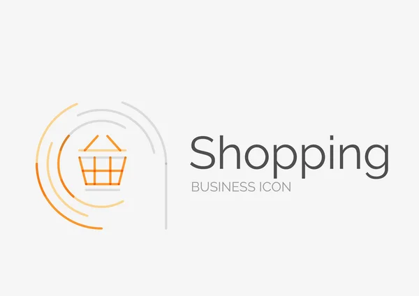 Tunn linje snygg design logotyp, shopping cart ikonen — Stock vektor