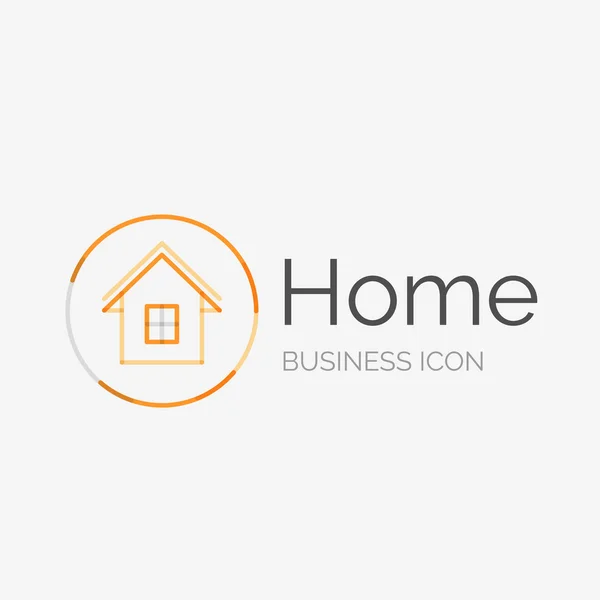 Dünne Linie sauberes Design-Logo, Home-Idee — Stockvektor