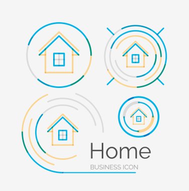 İnce çizgi zarif tasarım logo koymak, ev fikir