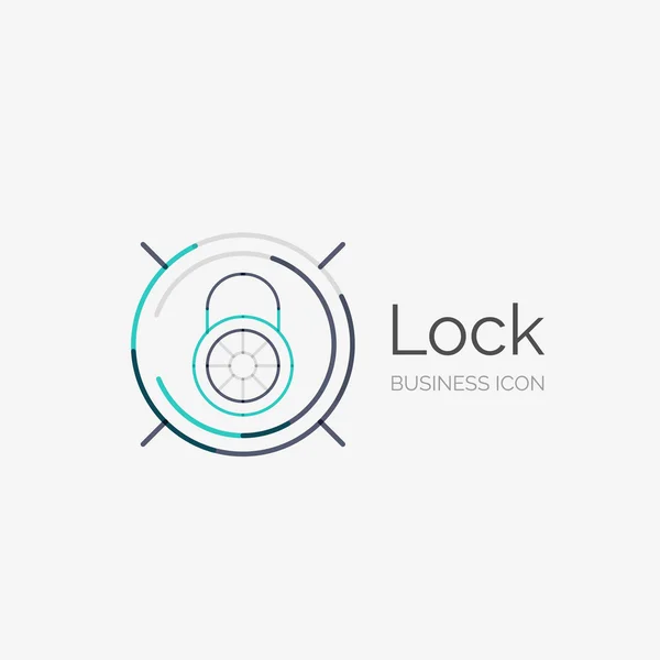 Thin line neat design logo, lock concept — Stock Vector