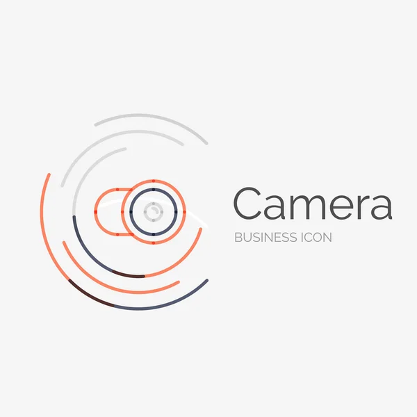Línea delgada logotipo de diseño limpio, concepto de cámara — Archivo Imágenes Vectoriales