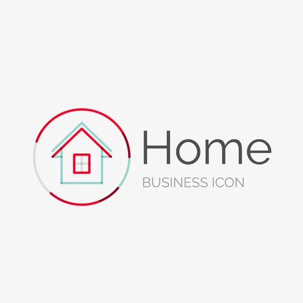 Linea sottile logo di design pulito, idea casa — Vettoriale Stock
