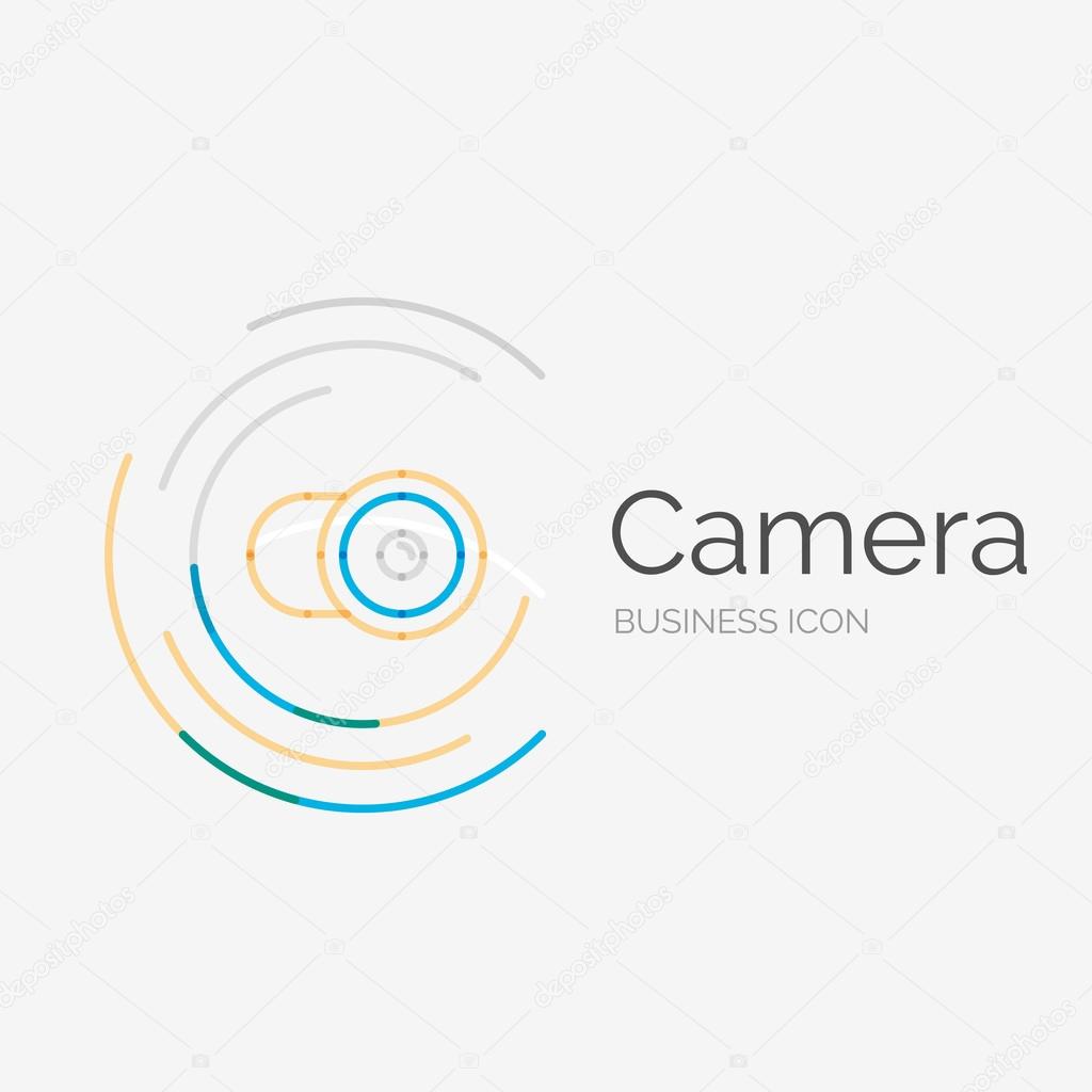 Thin line neat design logo, clean modern concept, camera idea