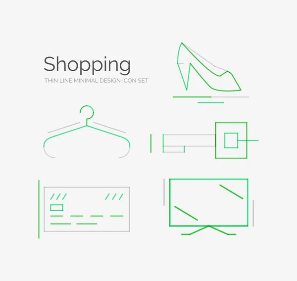 Outline design shopping icon set — Stock Vector