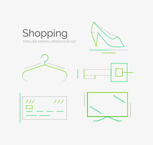 Outline design shopping icon set — Stock Vector