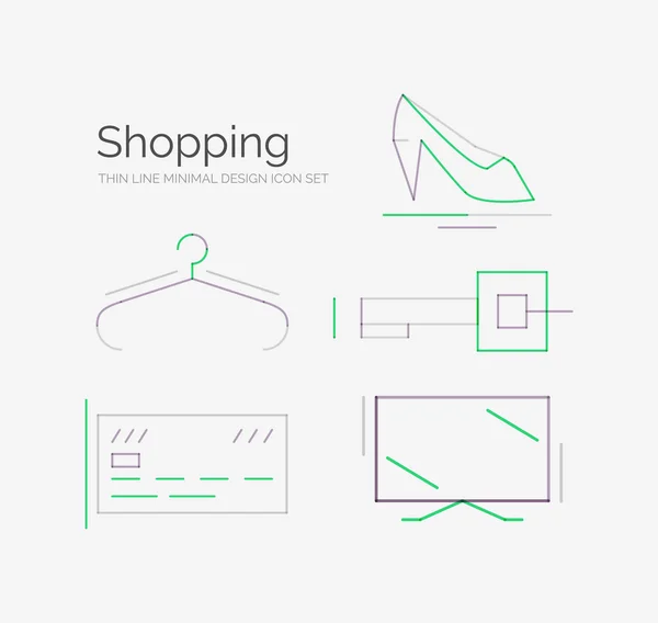 Outline design shopping icon set — Stock Vector