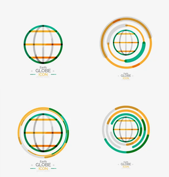 Timbre du logo du globe mondial — Image vectorielle