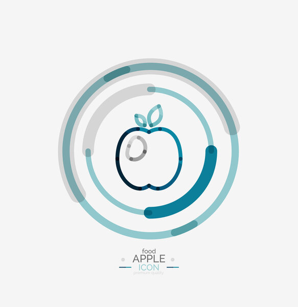 Apple logo concept, stamp
