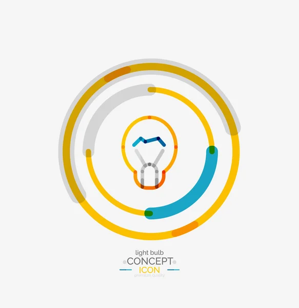 Light bulb minimal design logo — Stock Vector