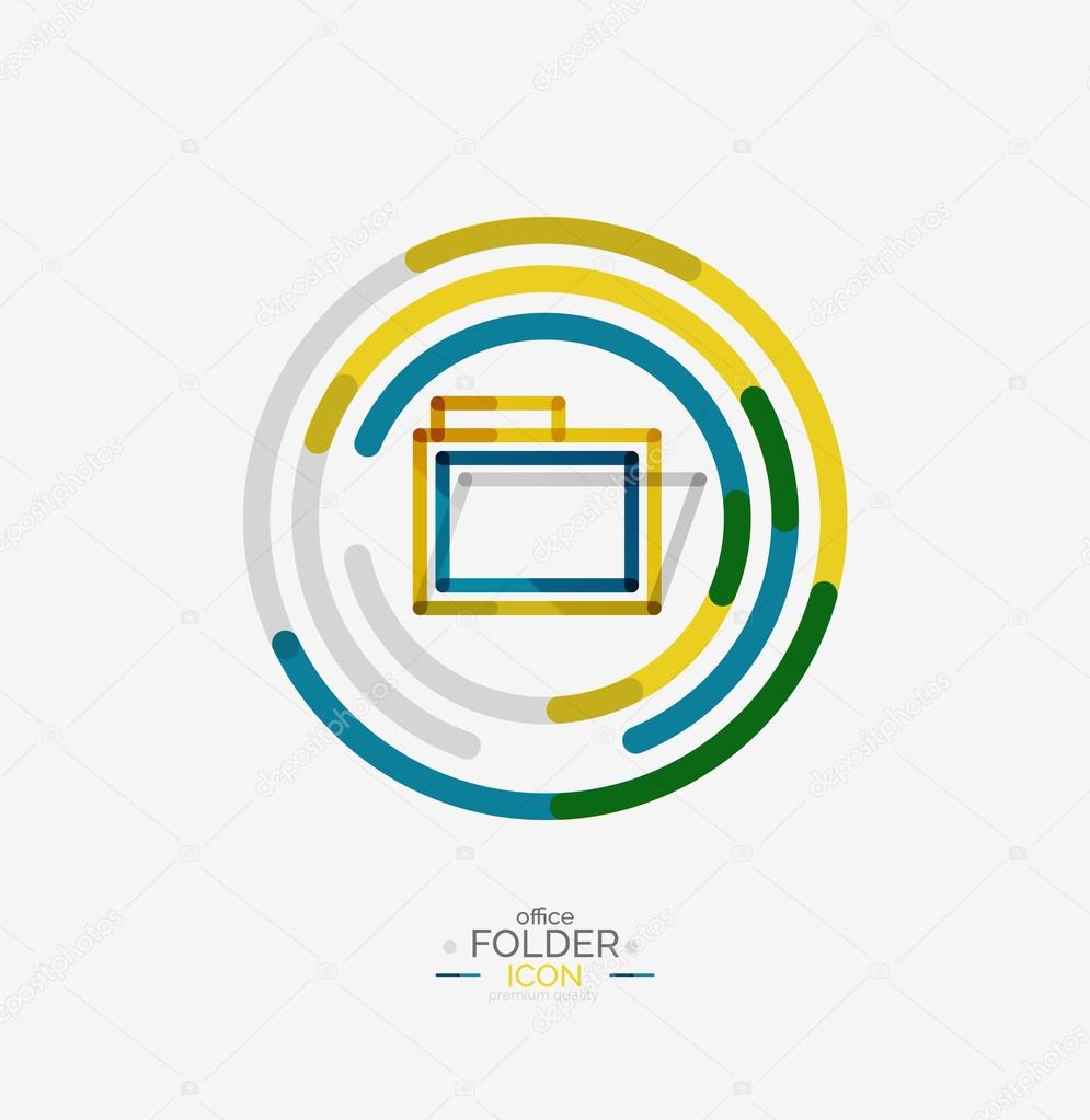 Folder logo, stamp. Accounting binder. Minimal line design