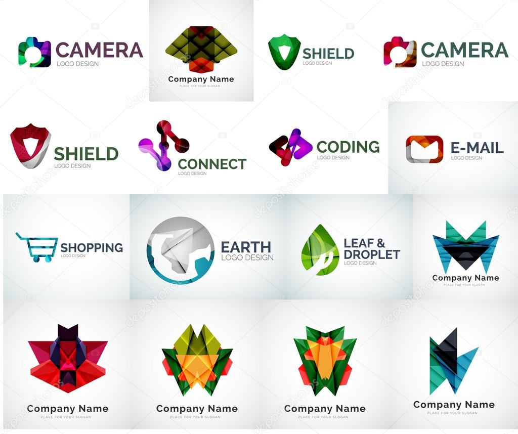 Abstract company logo vector collection - large set of business corporate logotypes