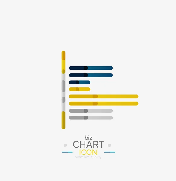 Linje graf, diagram ikon — Stock vektor