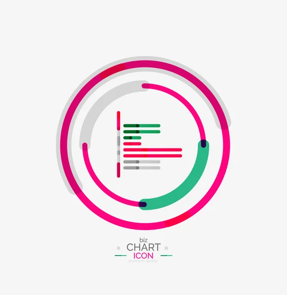 Lijndiagram, grafiek pictogram — Stockvector