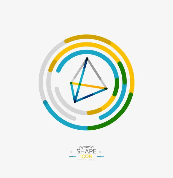 Pyramid shape line design — Stock Vector