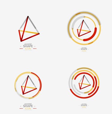 Piramit şekli çizgili Tema