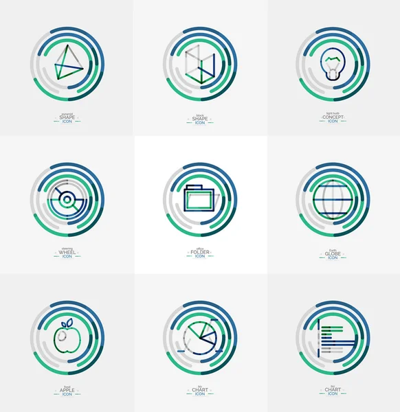 Minimal thin line design web icon set — Stock Vector