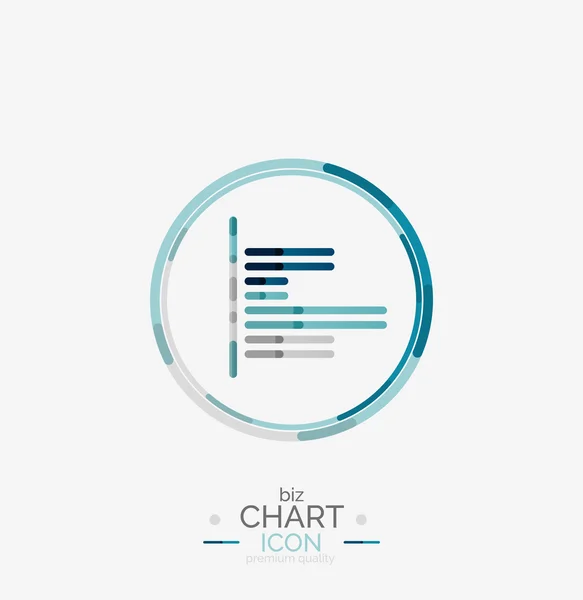 Vonal grafikon, diagram ikon — Stock Vector