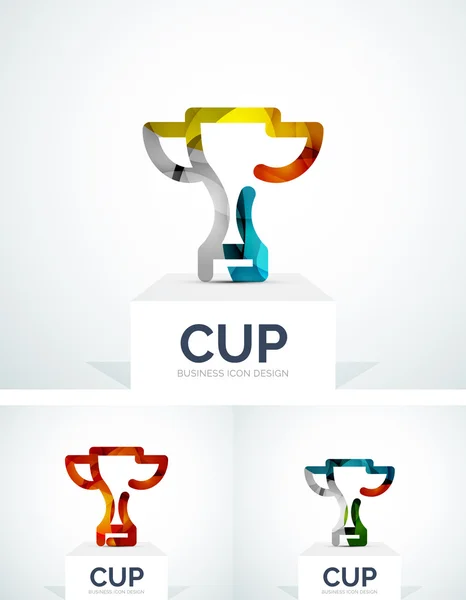 Abstract colorful logo design, cup — Stock Vector