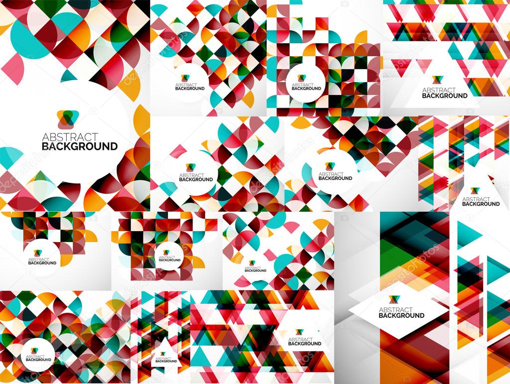 Set of Abstract Geometric Flyer Templates