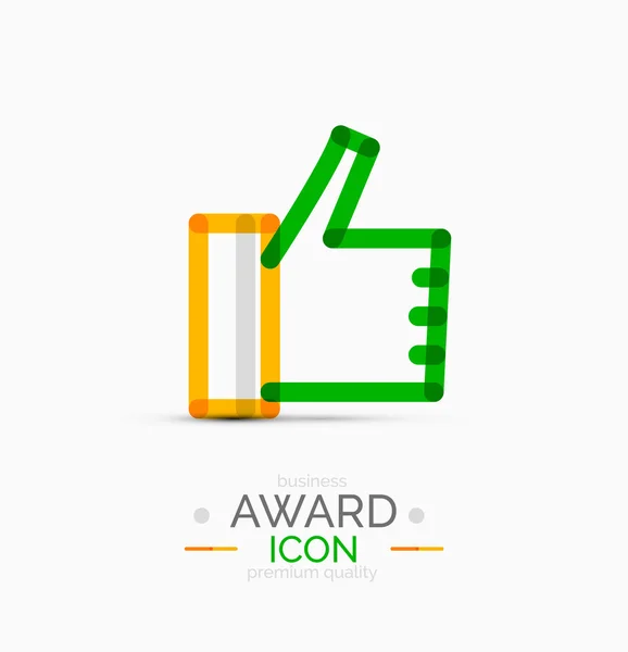 Thumb up icon, logo design — Stock Vector