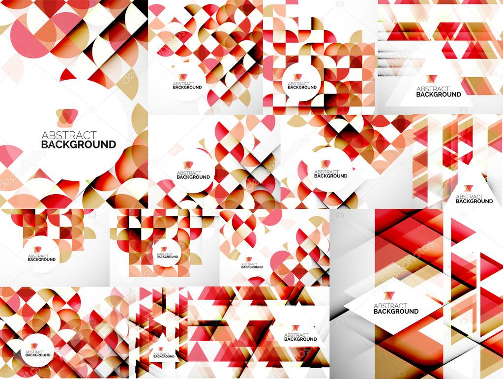Set of Abstract Geometric Flyer Templates