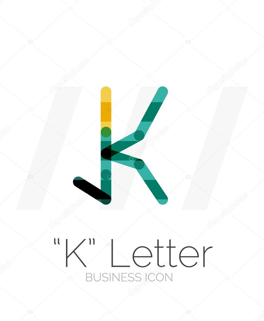 K letter logo, minimal line design, business icon
