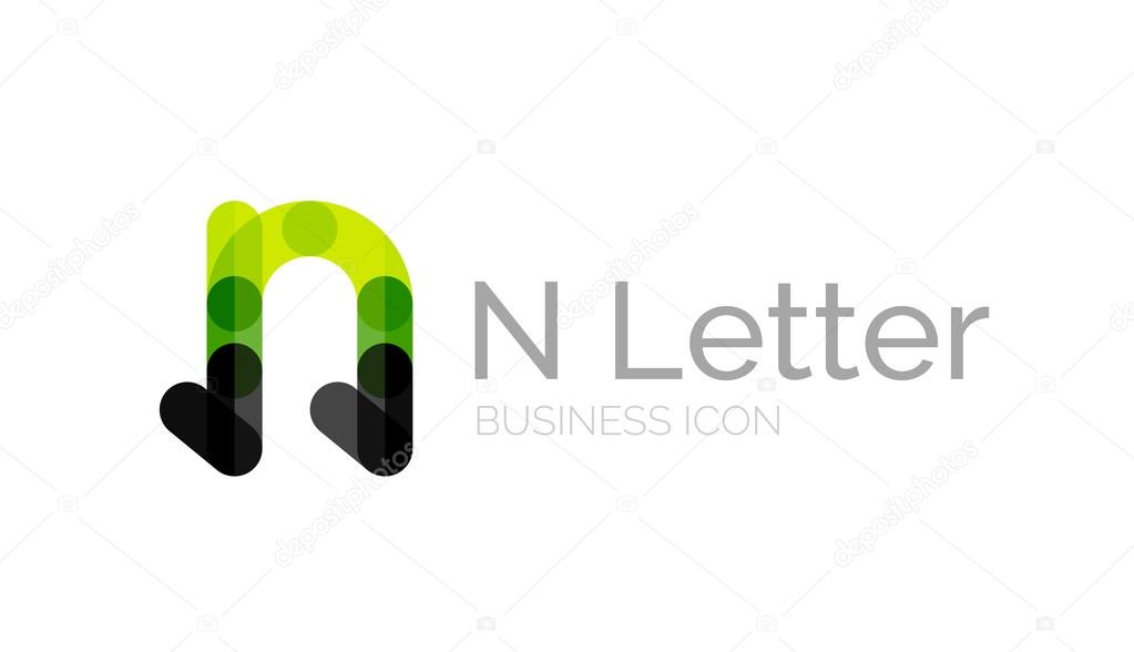 Minimal font or letter logo design isolated on white