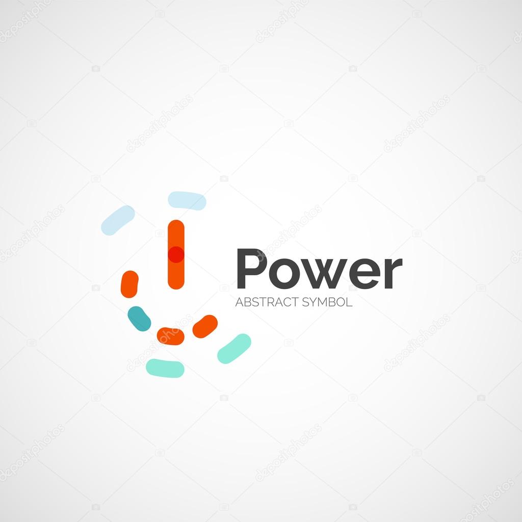 Power button logo design, minimalistic line art