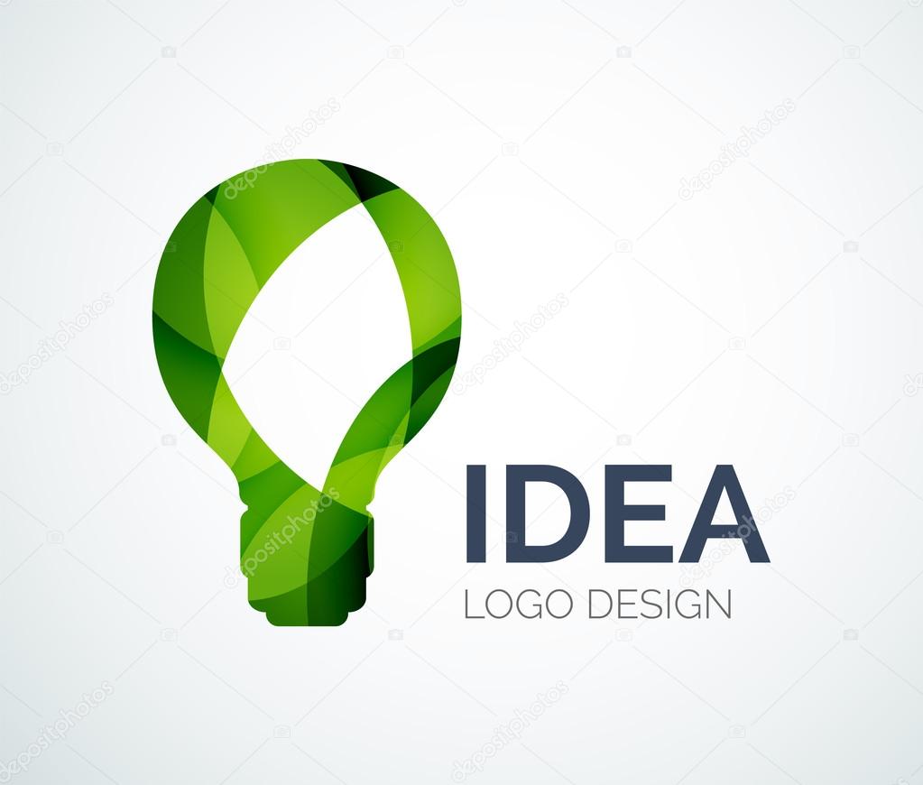 Light bulb logo design made of color pieces
