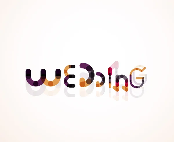 Wedding word font concept design — Stock Vector