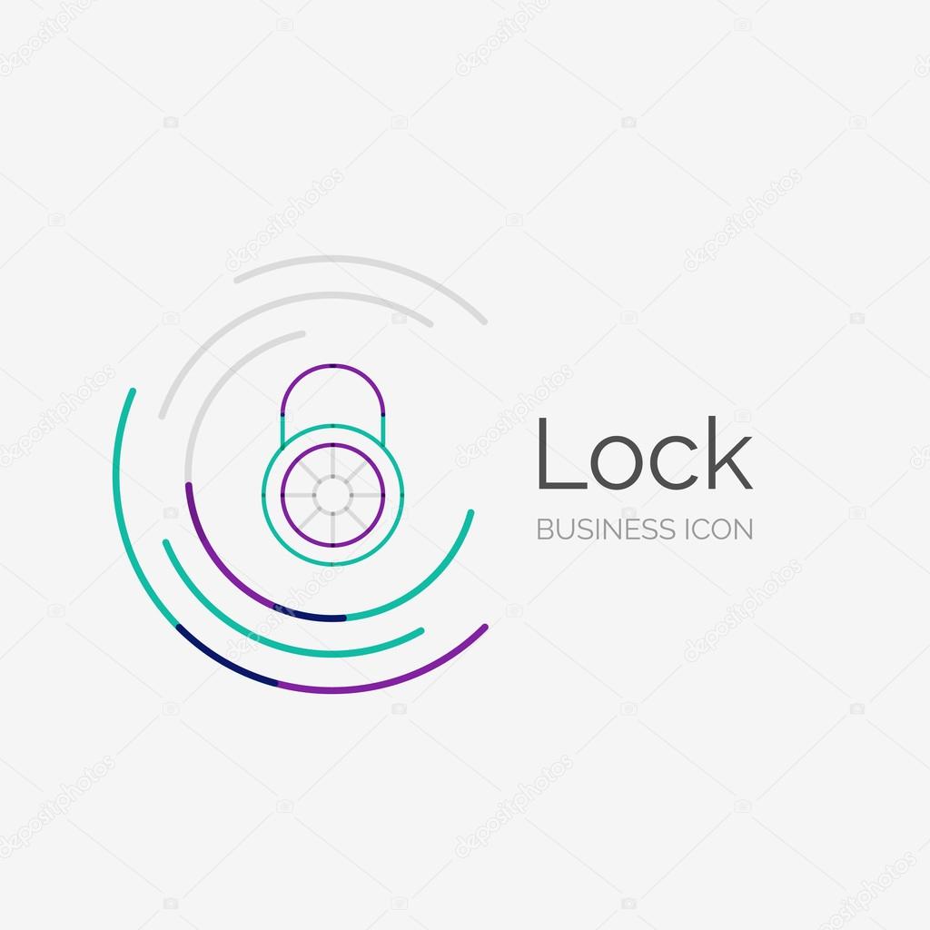 Thin line neat design logo, clean modern concept, lock idea