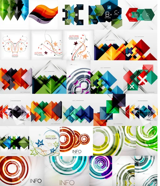 Conjunto de fondos abstractos vectoriales — Vector de stock