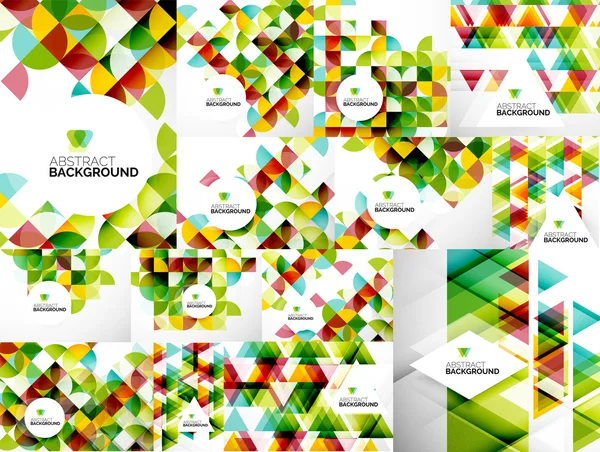 Set of Abstract Geometric Flyer Templates — Stock Vector