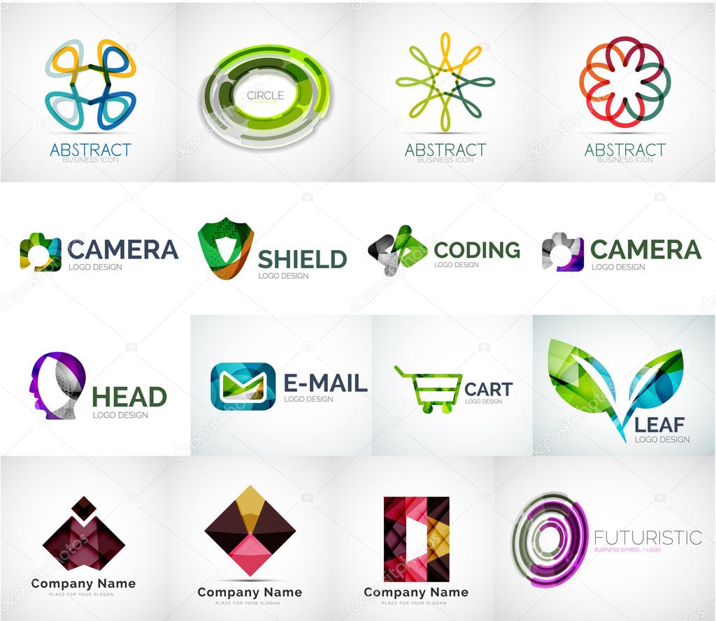 Abstract company logo vector collection - large set of business corporate logotypes
