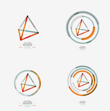 Piramit şekli çizgili Tema