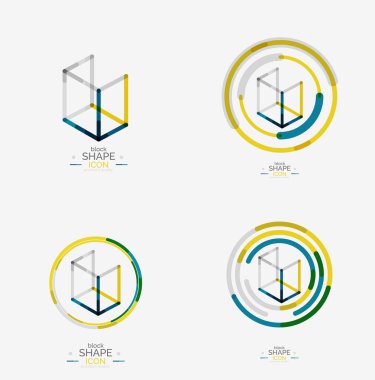 En az satır tasarım logo, iş simgesi, blok