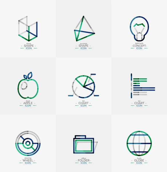 Minimal thin line design web icon set — Stock Vector