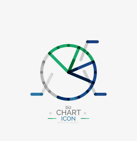 Vonal grafikon, diagram ikon — Stock Vector