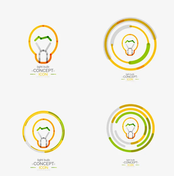 Light bulb minimal design logo — Stock Vector