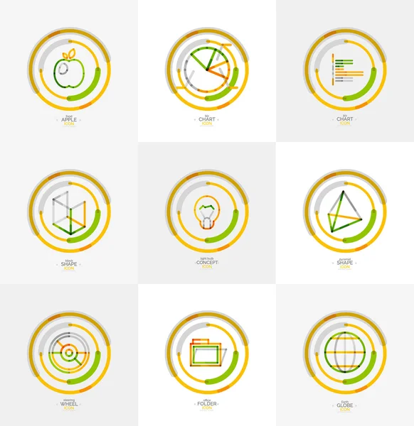 Ensemble minimal d'icônes web de conception de lignes minces — Image vectorielle