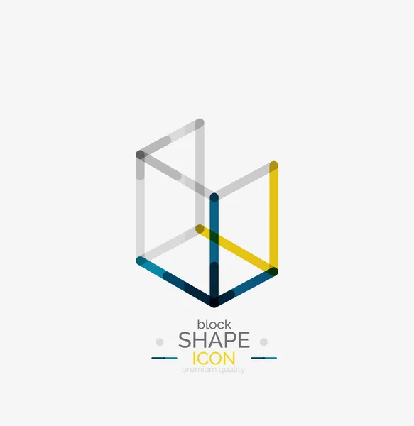 Logo de conception de ligne minimale, icône d'entreprise, bloc — Image vectorielle