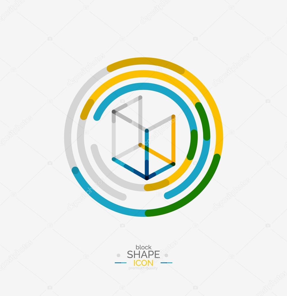 Minimal line design logo, business icon, block