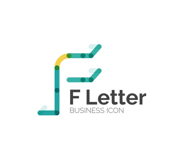 F letter logo, minimal line design — Stock Vector