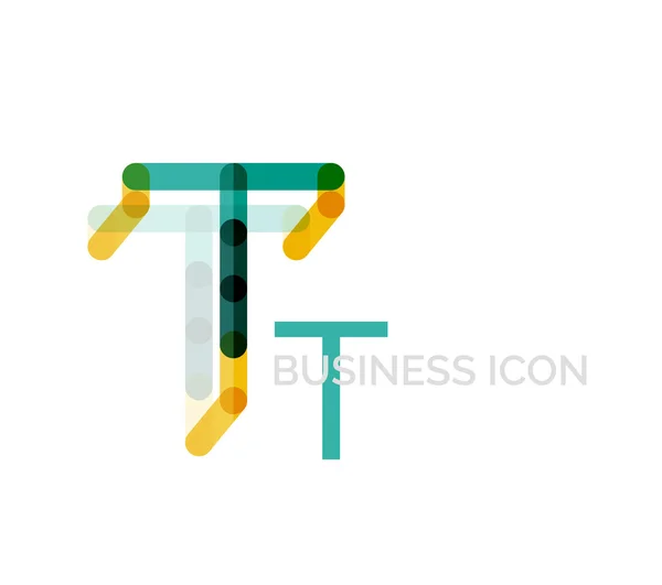 Minimal T font or letter logo design — Stock Vector